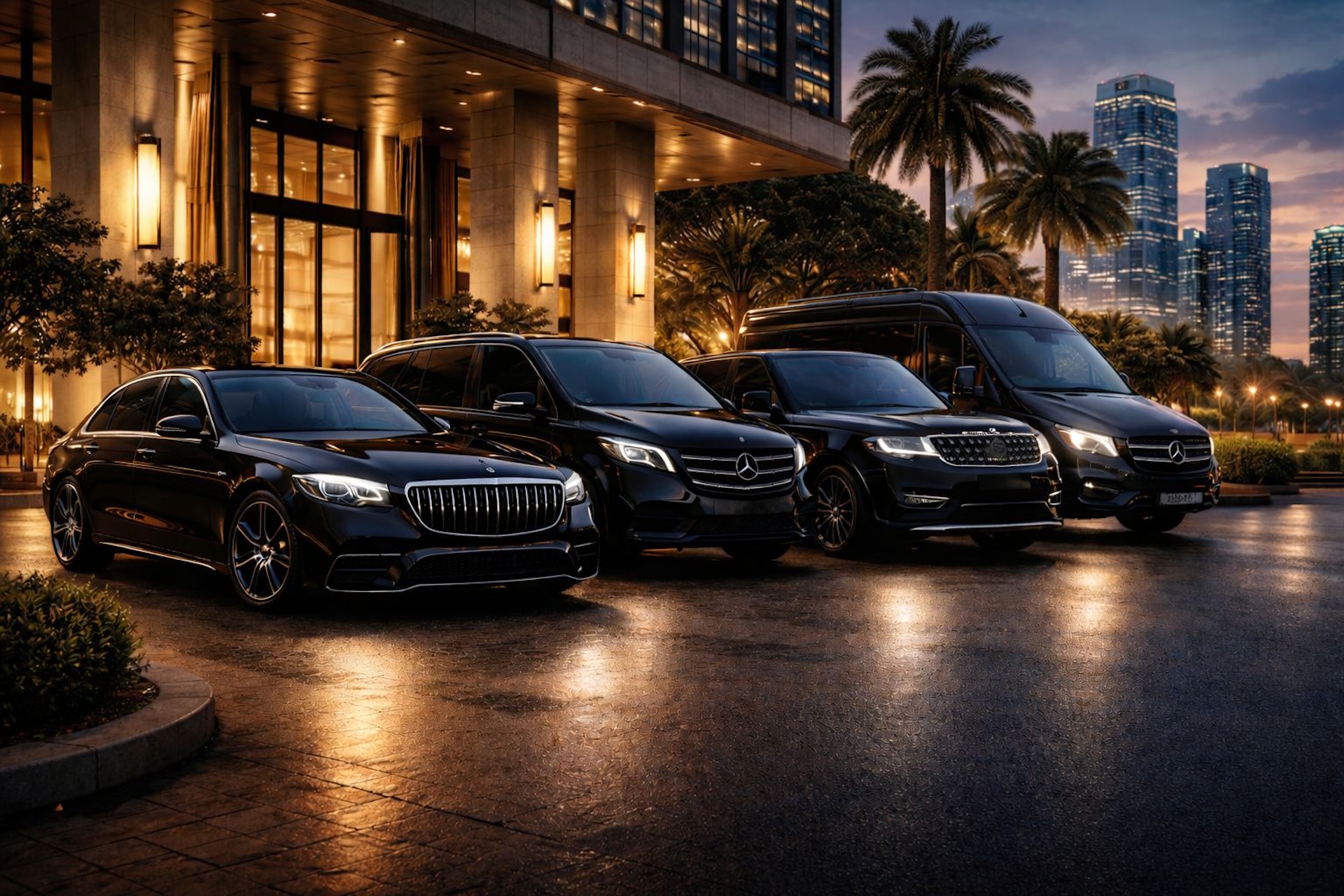 Premium luxury Mercedes S-Class V-Class fleet for private chauffeur services in France